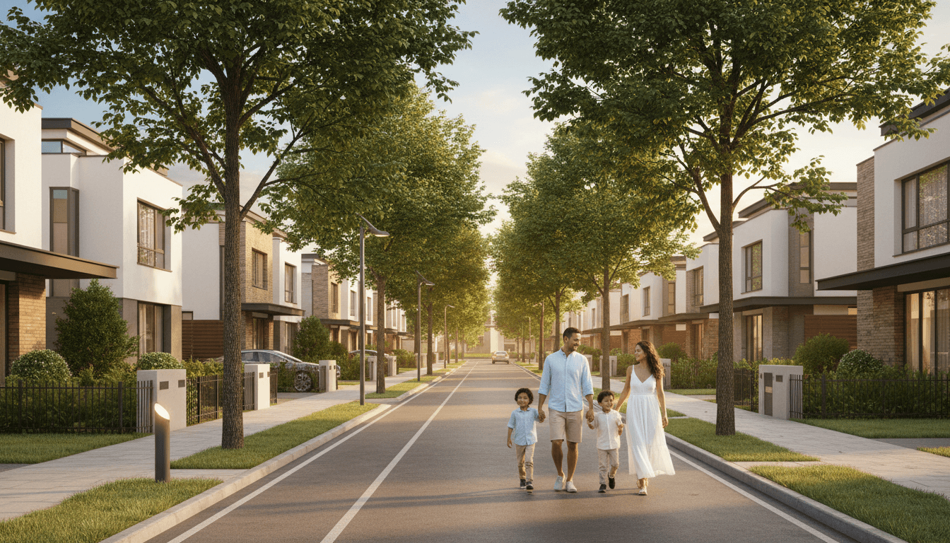 Seattle neighborhood with residential properties and green landscape